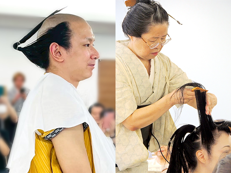 ちょんまげ・日本髪結髪風景